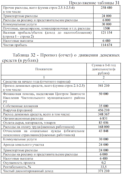Прогноз (отчет) о движении денежных средств (в рублях)